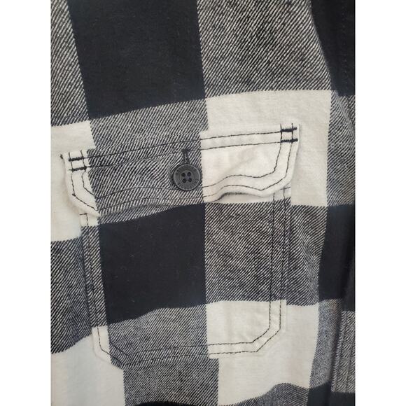 Hollister Women's Size XS Black & White Buffalo Check Button Up Hoodie - Picture 6 of 6